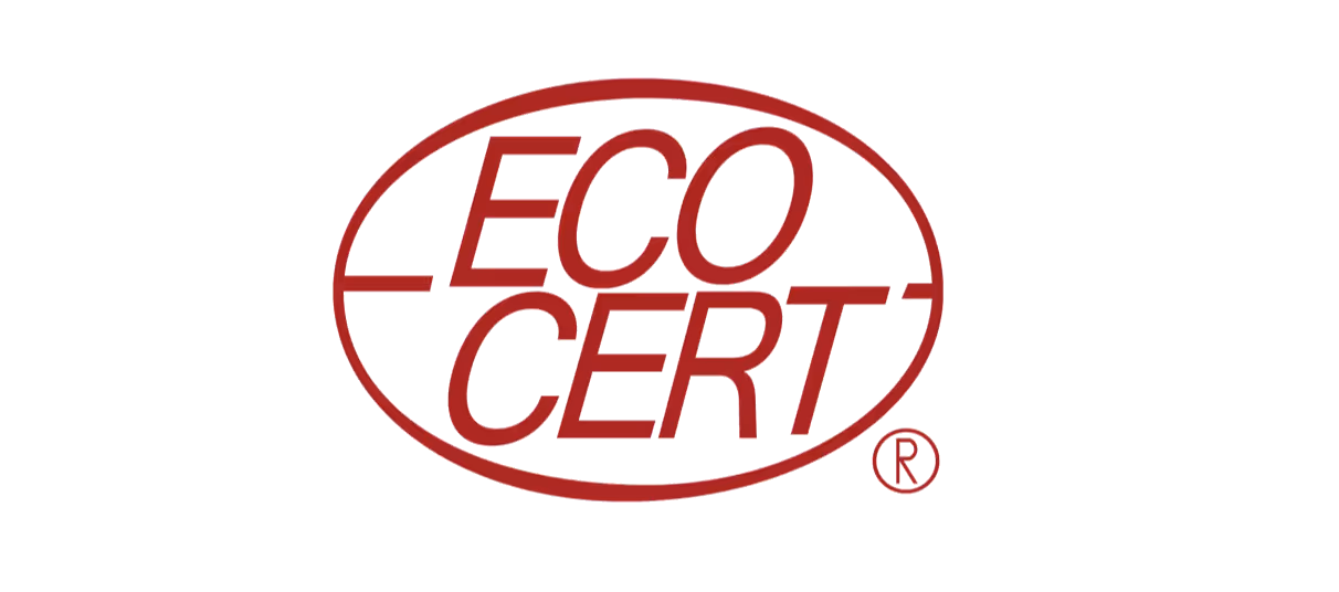 Ecocert 认证标志，透明背景上红色椭圆轮廓内含红色文字。