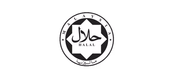 马来西亚清真认证标志，八角星内含阿拉伯文，圆圈周围标有「MALAYSIA」字样。